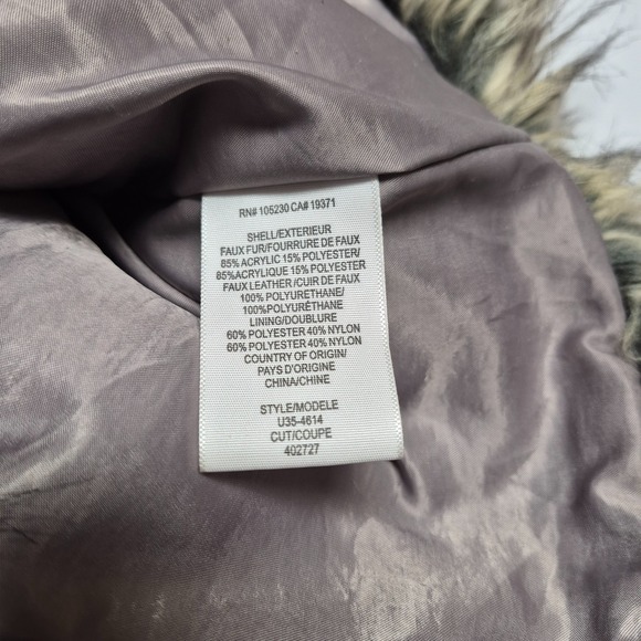 Joie Womens Size XS Vest Faux Fur & Faux Leather w/ Zipper Front - Picture 9 of 10